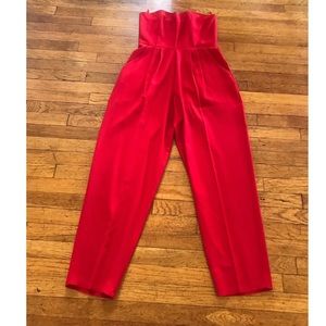Strapless Red Jumpsuit
